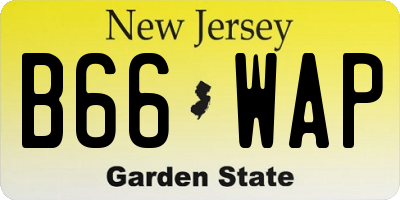 NJ license plate B66WAP