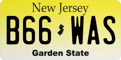 NJ license plate B66WAS