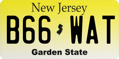 NJ license plate B66WAT