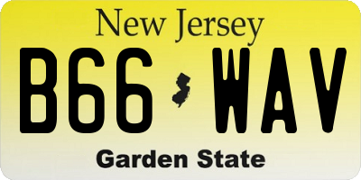 NJ license plate B66WAV
