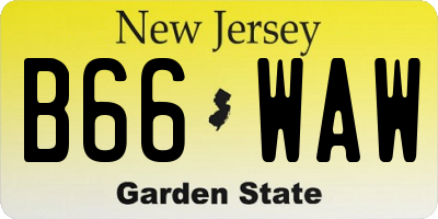 NJ license plate B66WAW