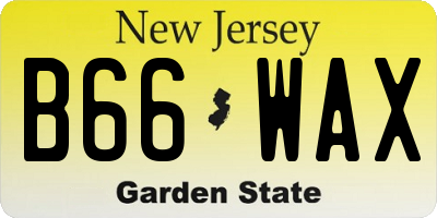 NJ license plate B66WAX