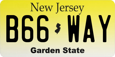 NJ license plate B66WAY