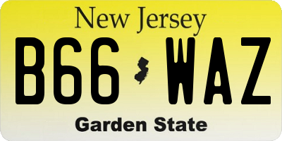 NJ license plate B66WAZ