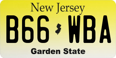 NJ license plate B66WBA