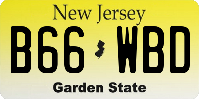 NJ license plate B66WBD