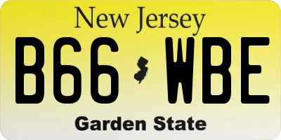 NJ license plate B66WBE
