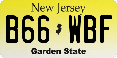 NJ license plate B66WBF