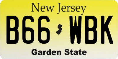 NJ license plate B66WBK