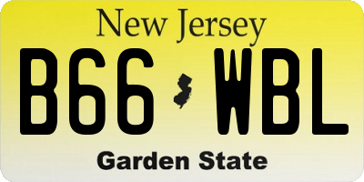 NJ license plate B66WBL
