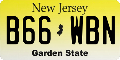 NJ license plate B66WBN