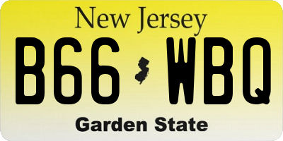 NJ license plate B66WBQ