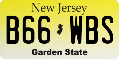 NJ license plate B66WBS