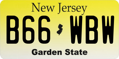 NJ license plate B66WBW