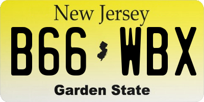 NJ license plate B66WBX
