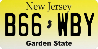 NJ license plate B66WBY