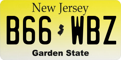 NJ license plate B66WBZ
