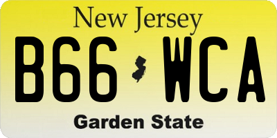 NJ license plate B66WCA