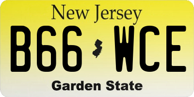 NJ license plate B66WCE