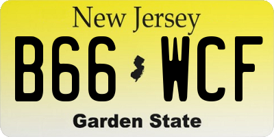 NJ license plate B66WCF