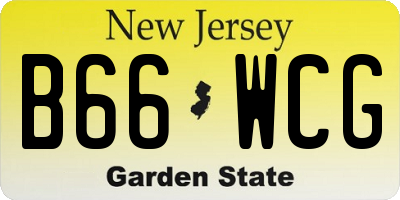 NJ license plate B66WCG