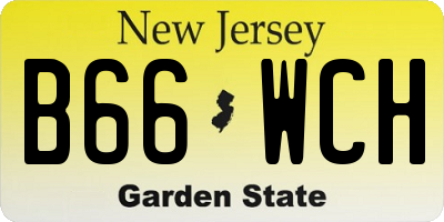 NJ license plate B66WCH