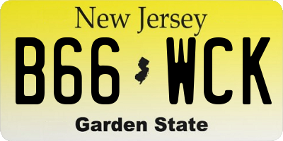 NJ license plate B66WCK