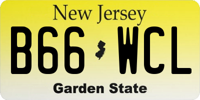 NJ license plate B66WCL