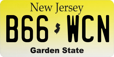 NJ license plate B66WCN