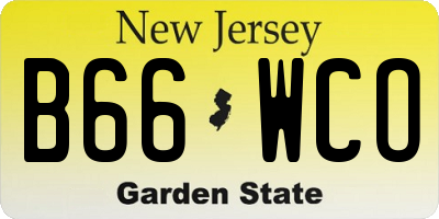 NJ license plate B66WCO
