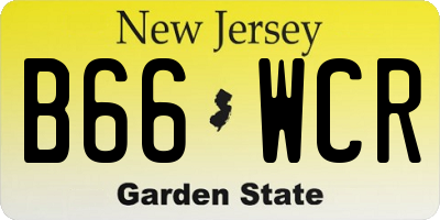 NJ license plate B66WCR