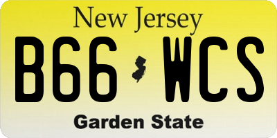 NJ license plate B66WCS