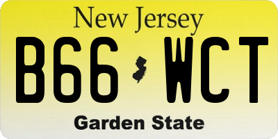 NJ license plate B66WCT