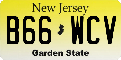 NJ license plate B66WCV