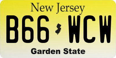 NJ license plate B66WCW