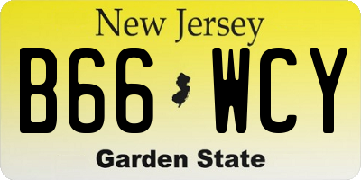 NJ license plate B66WCY