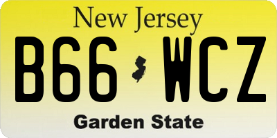 NJ license plate B66WCZ