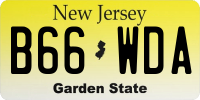 NJ license plate B66WDA