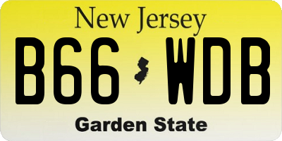 NJ license plate B66WDB