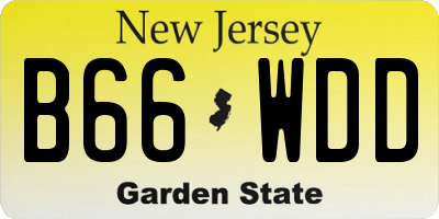 NJ license plate B66WDD