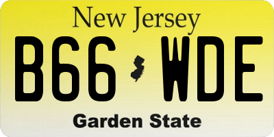 NJ license plate B66WDE