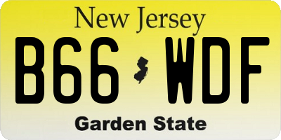 NJ license plate B66WDF