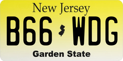 NJ license plate B66WDG