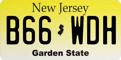 NJ license plate B66WDH