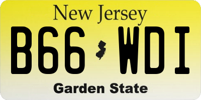 NJ license plate B66WDI