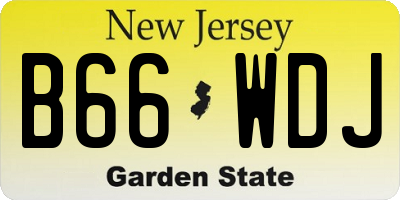 NJ license plate B66WDJ