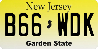 NJ license plate B66WDK
