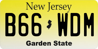 NJ license plate B66WDM