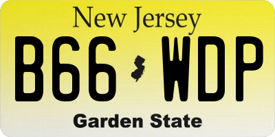 NJ license plate B66WDP
