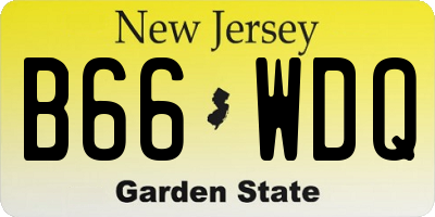 NJ license plate B66WDQ